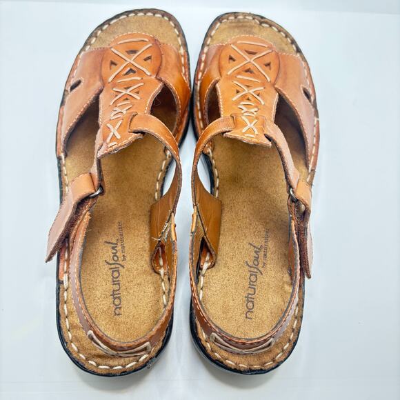 Natural Soul Naturalizer Womens Brown Leather Slip On Slingback Sandals 8.5 M - Picture 6 of 10